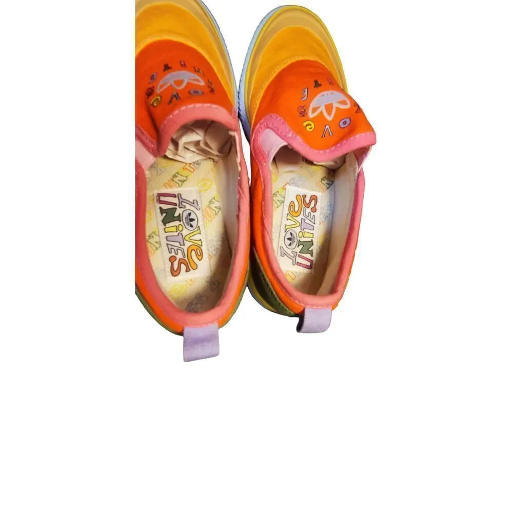 Adidas Originals Nizza Slip-On Pride Rainbow GW2421 Shoes Sneakers Size 4 NO BOX
